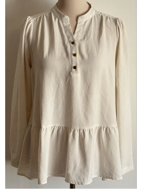 Women's Ady P Off-White Long Sleeve Blouse S - Picture 3 of 7